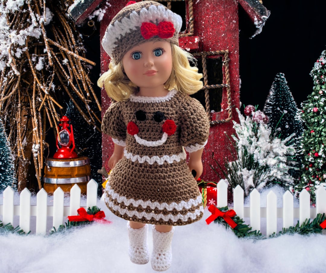 Vestido de pan de jengibre Crochet Navidad crochet 18