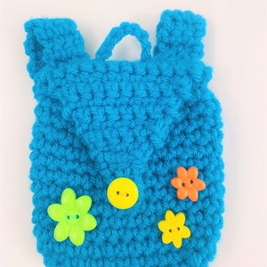 Padrão de crochê de mochila de boneca de 18 ", acessório de boneca de crochê, padrão de crochê em pdf, padrões de crochê de boneca de volta às aulas