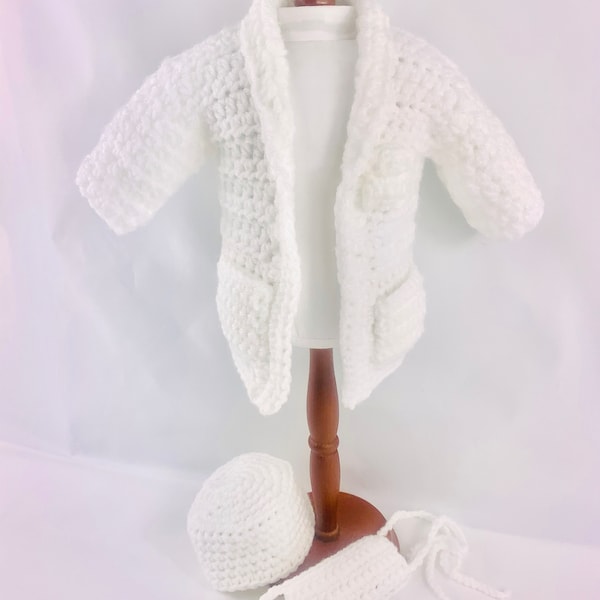 18" Doll Doctor Lab Coat, Crochet PDF pattern, doll mask pattern, doll doctor hat crochet doll clothes pattern, halloween pattern
