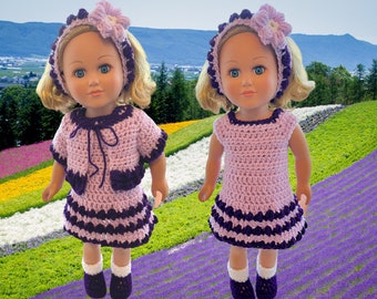 18" Doll Dress Crochet pattern, Charlee Mae crochet, doll shoe pattern, doll hat pdf crochet pattern, crochet doll clothes patterns, jacket