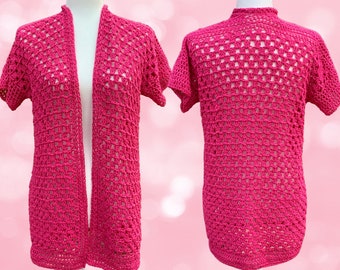 Easy Crochet Cardigan Crochet Pattern, PDF pattern, women&#39;s spring cardigan, beginner friendly, fits all sizes, granny stitch crochet