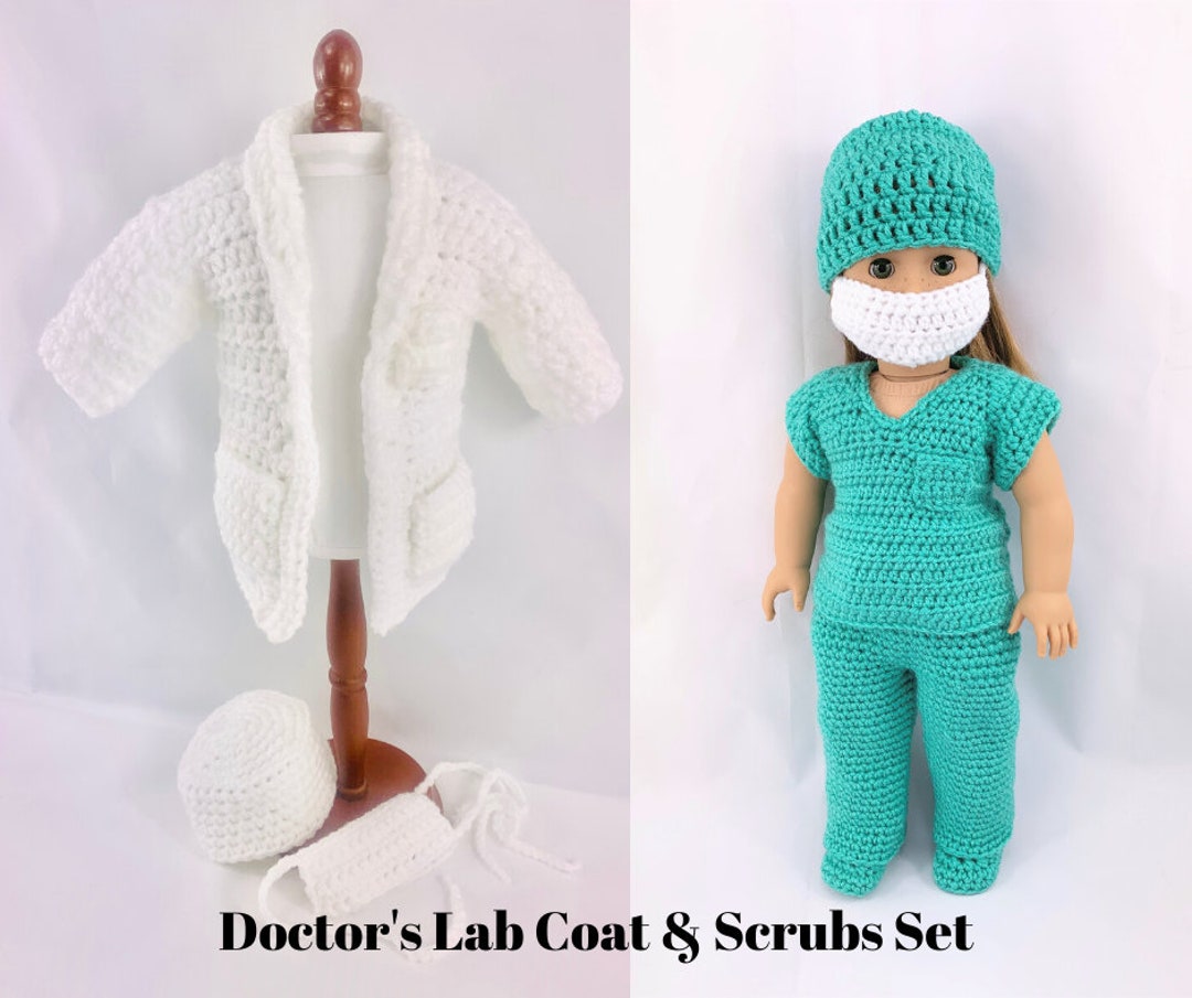 18 Doll Doctor Lab Coat Doctor Scrubs (Download Now) Etsy