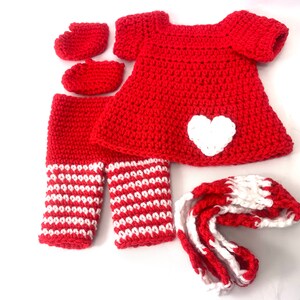 18" Doll Red Dress Crochet Pattern, 18" Doll Valentine Clothes, Crochet ...