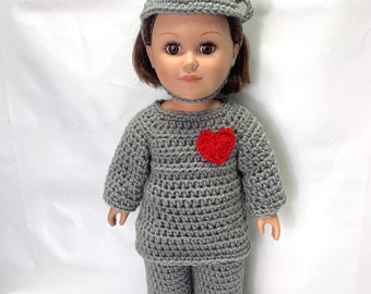 18" Doll Tin Man Crochet pattern, Doll clothes pattern, Halloween, 18 inch doll clothes crochet patterns, doll costume pattern