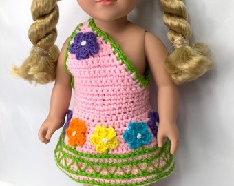 18" Doll Easter Dress Crochet Pattern, 18" Doll Spring clothes, crochet doll shoes, crochet summer doll dress, crochet doll clothes