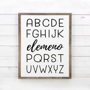 Lplpol Alphabet Wood Sign Elemeno Neutral Nursery Decor Abcs Sign Nursery Sign Nursery Decor Custom Signs Wood Sign Baby