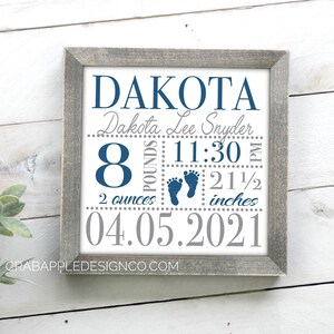 Baby Name Sign, Birth Stats Sign, Baby Name Announcement, Custom birth stats sign, Newborn info keepsake, Personalized Newborn name gifts