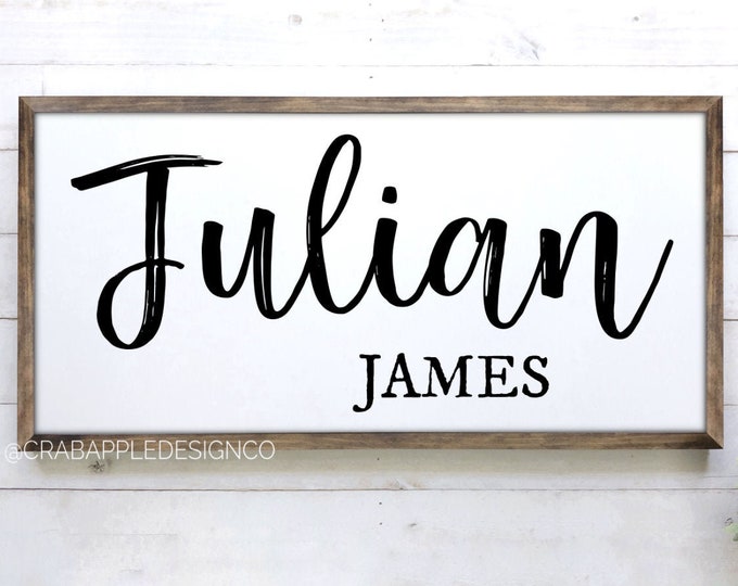 Personalized Name Sign, Framed Kids Name, Childs name Art, Nursery Wall Decor, Custom Name Design, Unique Newborn gift, Baby Shower Gift