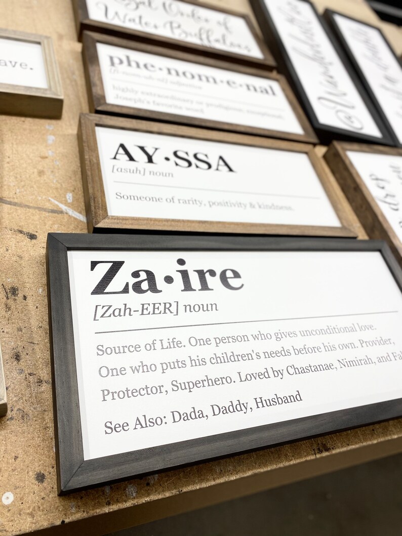 Custom Definition Word Art Personalized Definition Wall Art Etsy