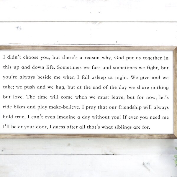 Siblings Sign, Brother And Sister Wood Sign, Kids Room Sign, Shared Bedroom Wall Decor, Playroom Wood Sign, Nursery Wall Sign, Sibling Gifts