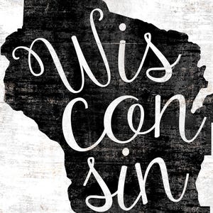 Wisconsin State Sign Personalized Badger State Wall Art Rustic Home ...