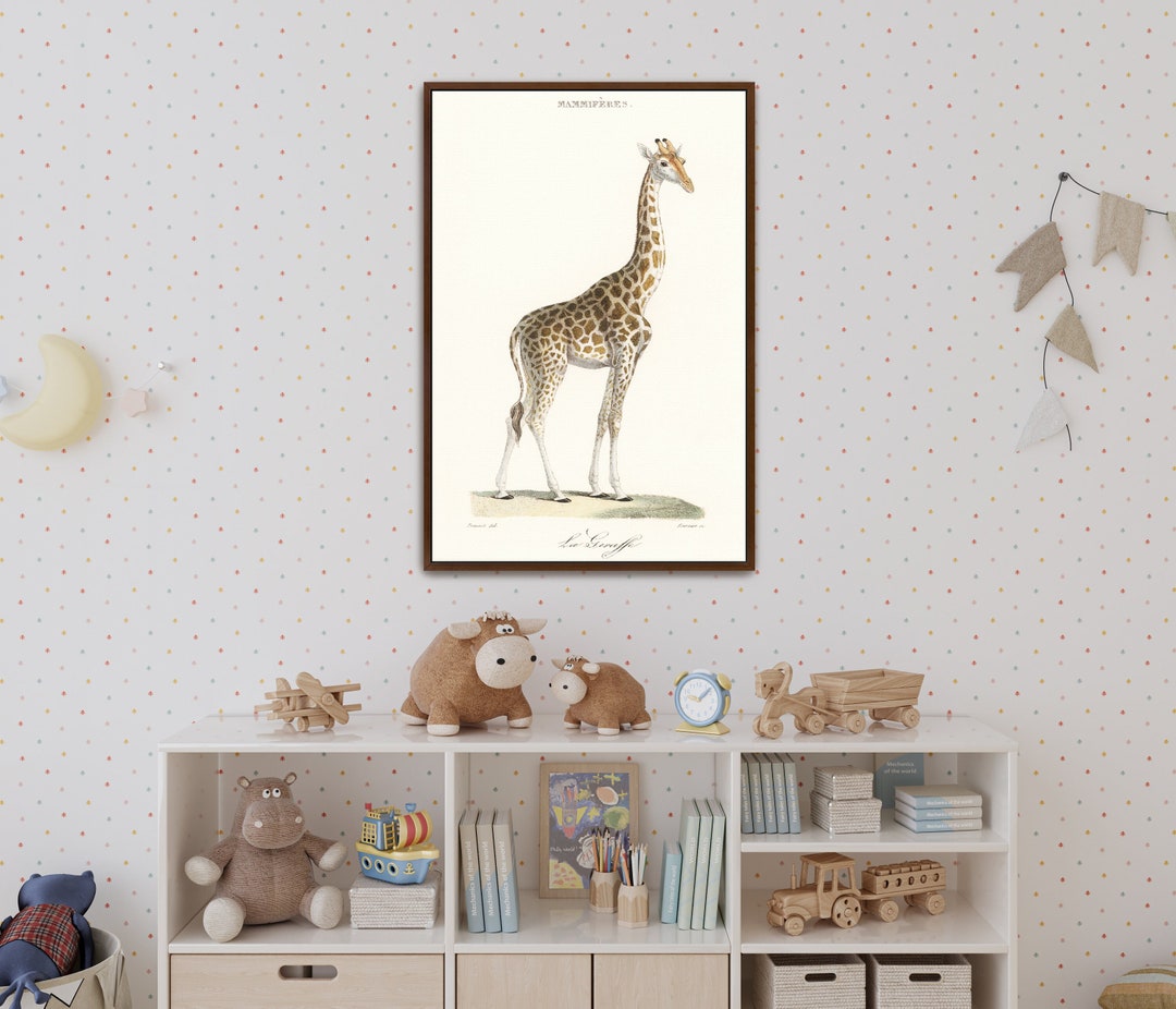 Vintage Giraffe Safari Nursery Art Decor Safari Theme Wall Art Vintage