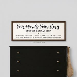 Personalized Quote Canvas Wall Art, Custom Framed Canvas, Wedding or Anniversary Gift, Modern Statement Piece, Your Words