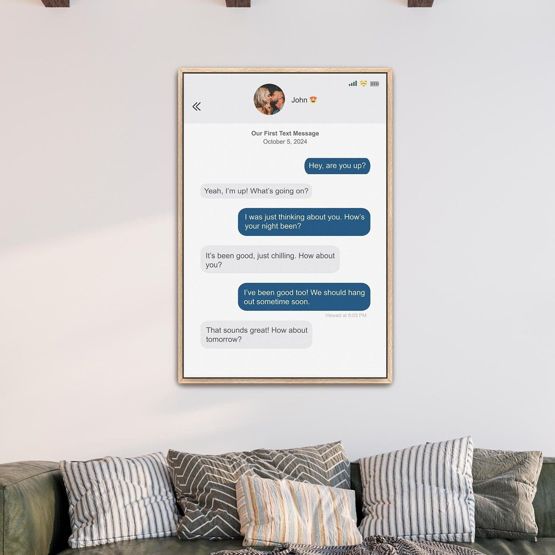 Personalized Text Message Sign Custom Conversation Canvas Art Unique ...
