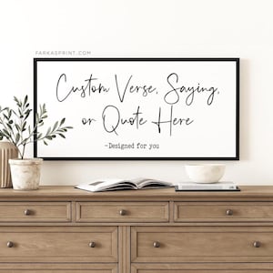Custom Sign, Quote or Verse, Floating Canvas Frame, Choose Fonts & Colors, Custom Quote Sign, Personalized Wall Home Decor Gifts