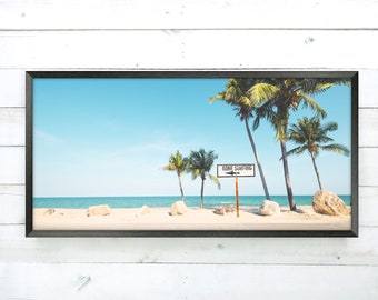 Framed Beach Art, Coastal Wall Art, Beach House Art, Ocean Wall Decor, Coastal Living, Palm Trees, Ocean Vibes, Surf Sign, Farmhouse Decor