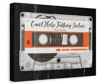 9x12" Canvas Cassette Tape First Dance Song - Custom Song Name, Artist, Couple's Names, Wedding Date, Perfect gift for a music lover