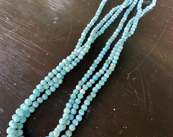 Larimar Triple-Strand Necklace - 17", 18", and 19" strands! (4mm Beads)