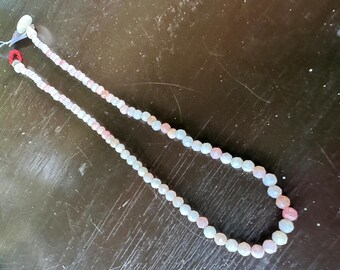 Pink Peruvian Opal Single-Strand Necklace - 16"! (4mm Beads)