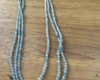 Aquamarine Triple-Strand Necklace - 20", 21", and 22" strands! (3mm Beads)