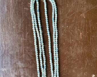 Aquamarine Triple-Strand Necklace - 18", 19", and 20" strands! (4mm Beads)