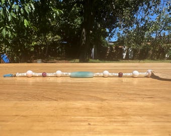 7.5" Puka Shells, Mother of Pearl, Conch Shell, Spiny Oyster, Amazonite Bracelet. High Quality.