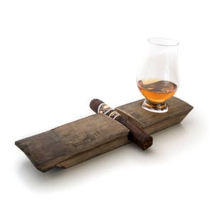 Individual Whiskey and Cigar Holder | Upcycled Whiskey Stave | Gifts for Him | Bachelor Party Gifts | Whiskey Lover Gift Wedding Party Gifts