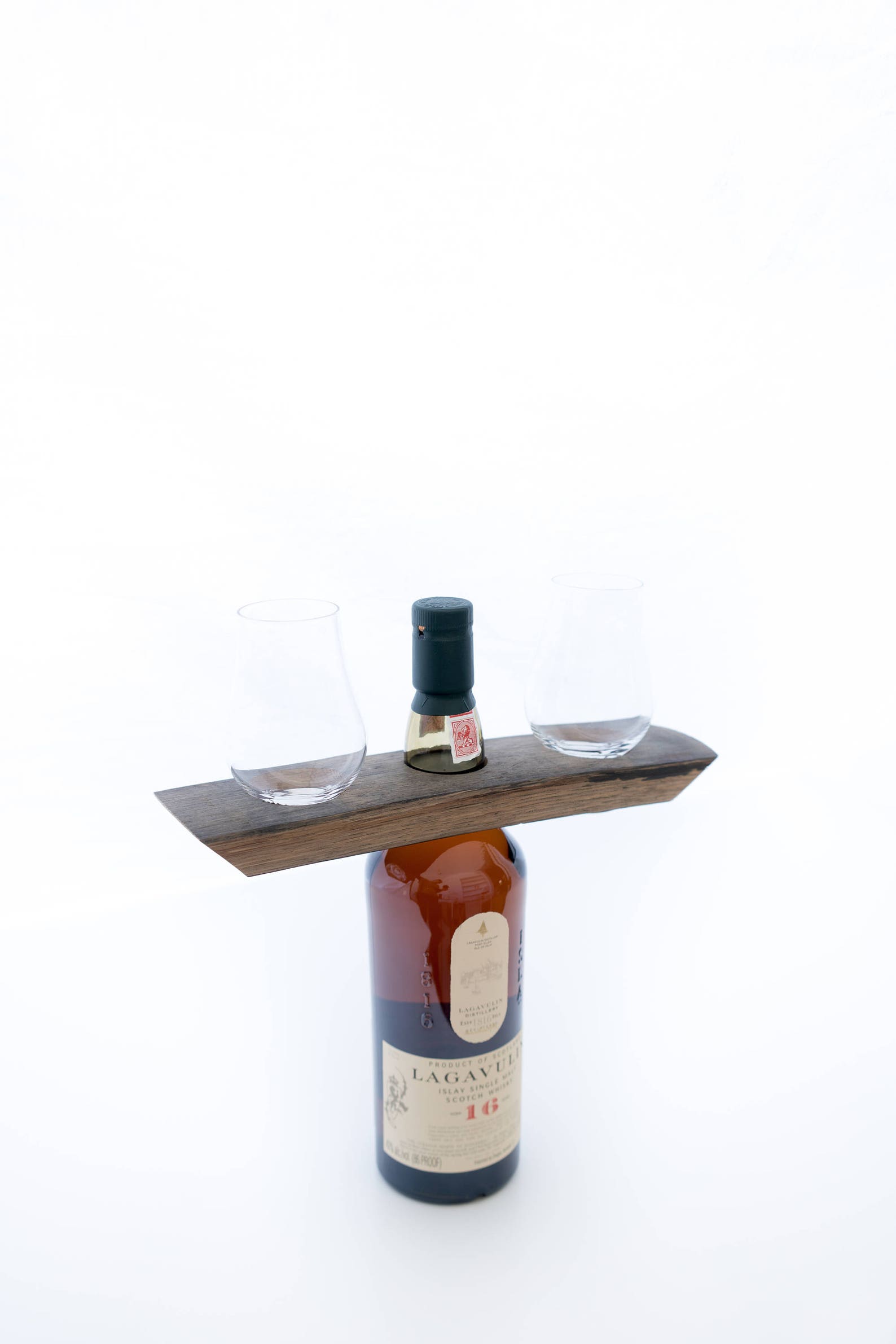 Whisky/whiskey bottle stand and 2 glencairn glass holder Etsy