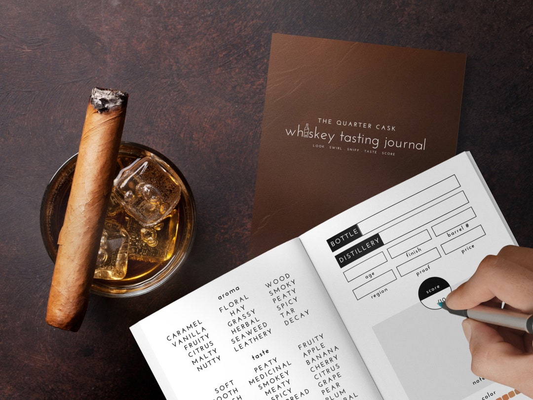 The Quarter Cask Whiskey Tasting Journal | 125 Tasting Sheets | Leather ...