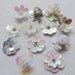 20pieces 3D Sequin Flowers Handmade Sew-on Patches DIY Wedding Crafts Shoes Bags Garment Design Accessory 4cm width 