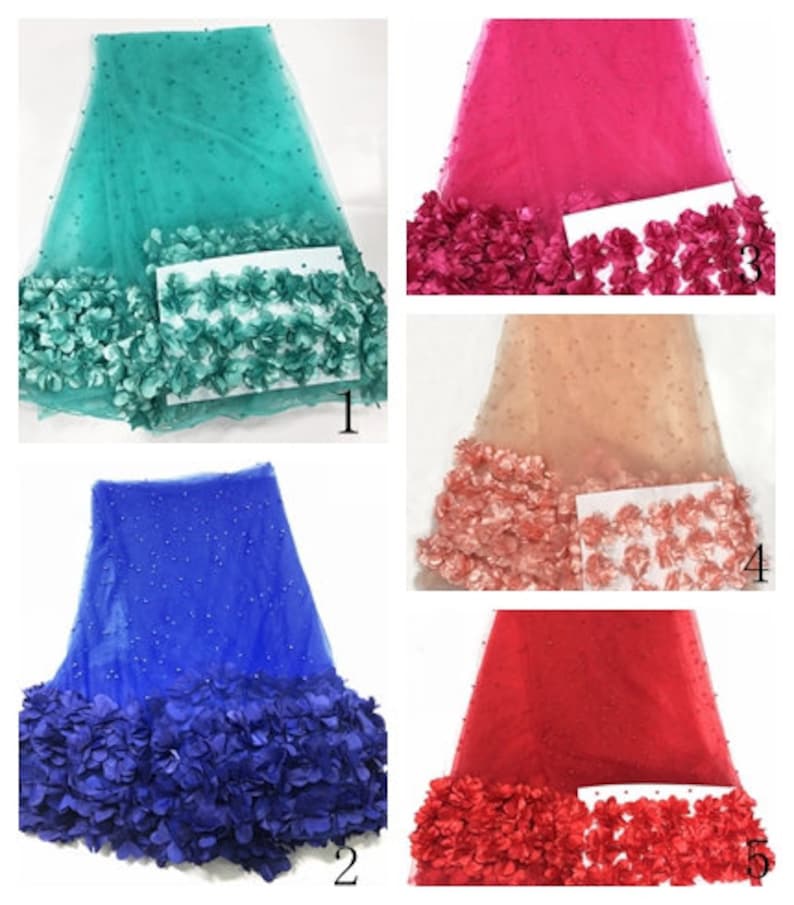 5yards new 3d flower with beads on mesh guipure lace fabric elegent wedding dress lace fabric