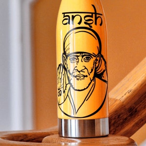 Custom Sai Baba water bottle