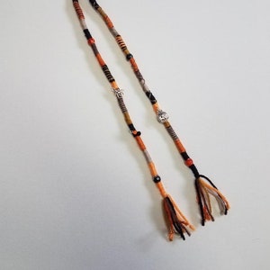 16" Clip in Yarn Double Hair Wrap Extension, Boho, Hippie, Hair Falls, Yarn Falls, Dread lock, festival, Autumn, Halloween, Black, Orange