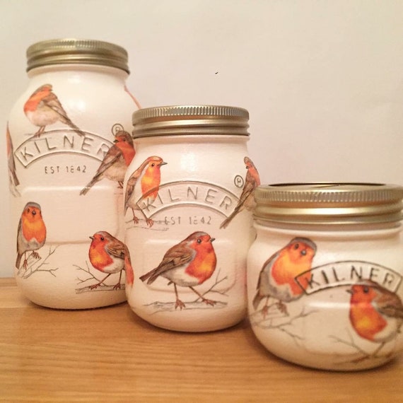 Robins Kilner Jar Gift Present Decoration Robin Decor Etsy