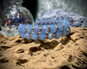 7 inch Memory Wire  Beaded Bracelet