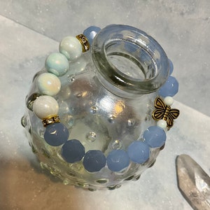 Pulsera de mariposa azul de 7 pulgadas