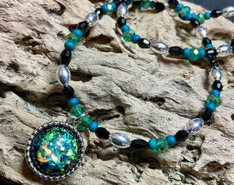 Green Iridescent Necklace