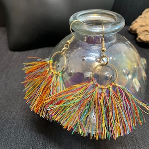 Rainbow Tassel Earrings