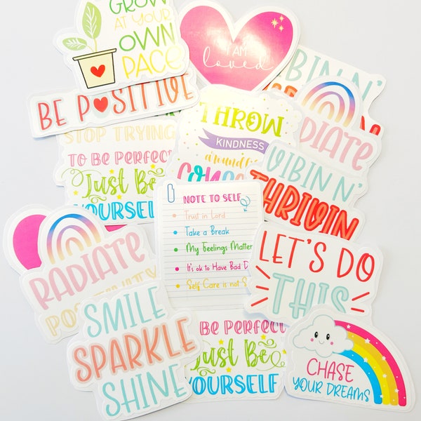 Motivational Vinyl Sticker Set, Summer Vibes Christian Inspirational, Peel & Stick