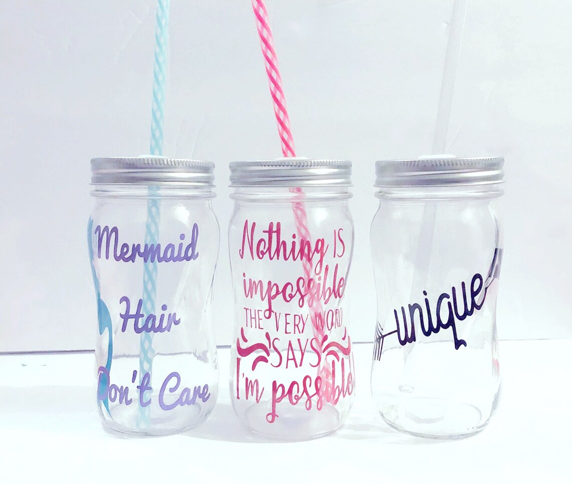 Custom Mason Jar Tumbler With Straw FREE Personalizing and Etsy