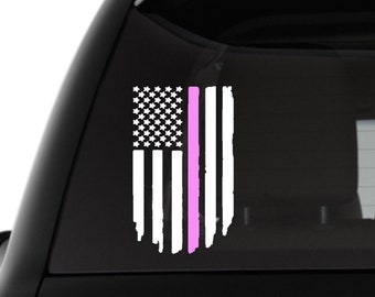 Thin Blue Line Distressed American Flag Vinyl Decal Back the | Etsy