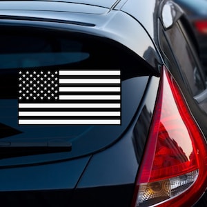 Subdued Black American Flag Decal: Patriotic Vinyl Bumper Sticker