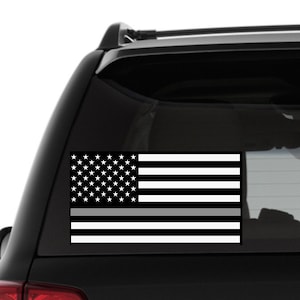 Thin Silver Line American Flag Vinyl Car Decal Correctional Officer Support