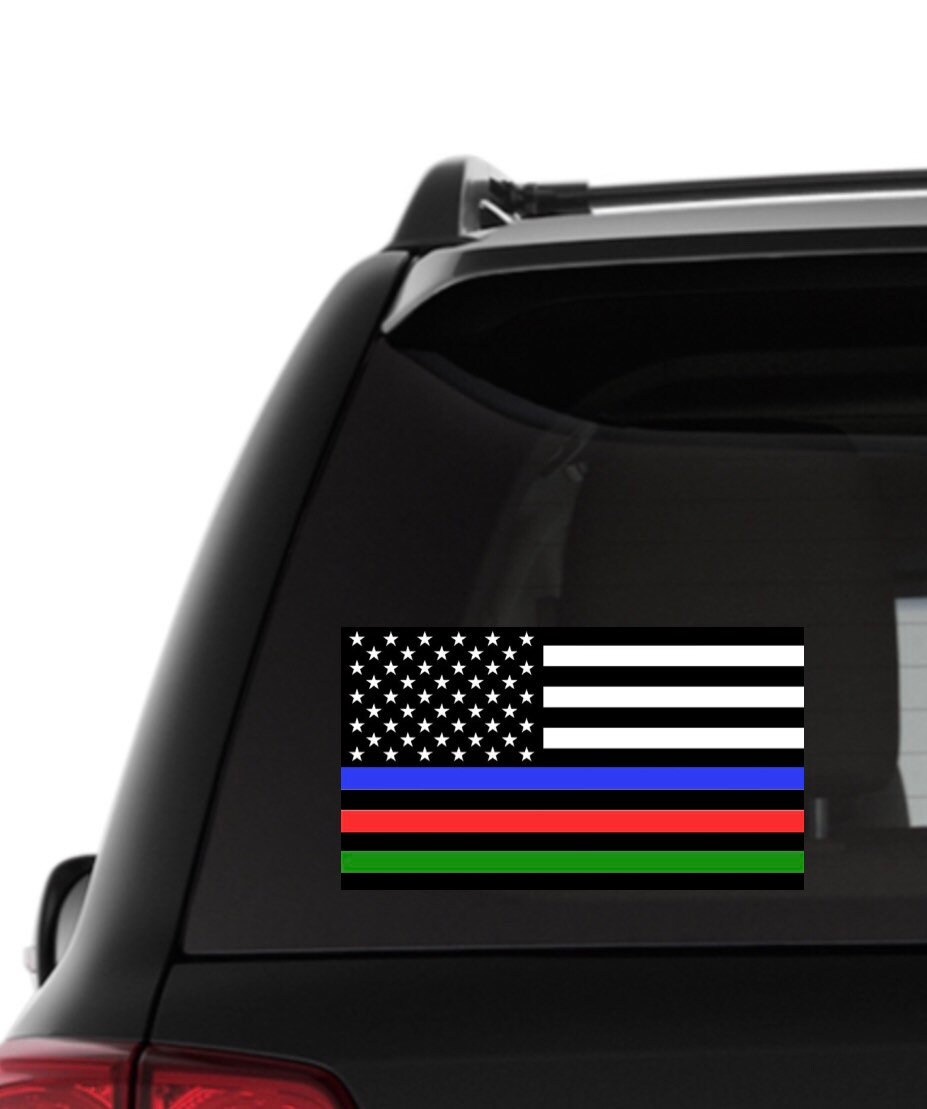 Thin Blue Line Thin Red Line Thin Green Line Vinyl Decal - Etsy