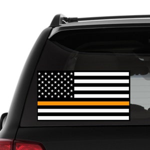 Thin Orange Line American Flag Vinyl Decal: Search and Rescue Support
