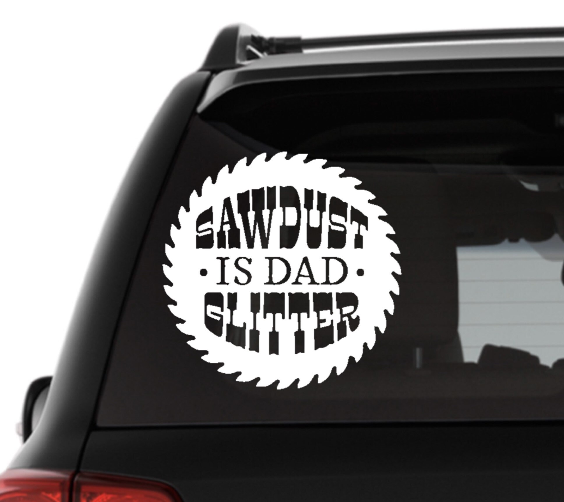 Dad Glitter Vinyl Car Decal Wood Shop 