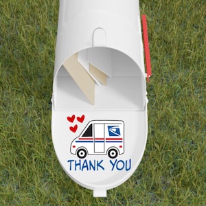 Thank You USPS Mailtruck Mailbox Decal, Mailman Appreciation, Mail Person, Outdoor Vinyl Decal
