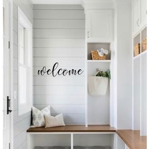 Welcome Vinyl Wall Decal: Removable Entryway Decor