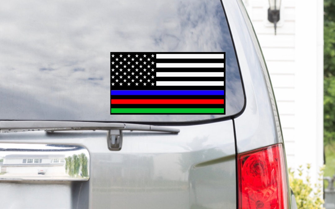 Thin Blue Line, Thin Red Line, Thin Green Line, Vinyl Decal, Support