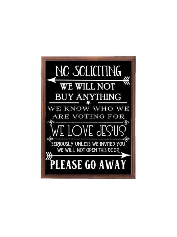 No Soliciting Sign Funny Front Door Decor Do Not Disturb Etsy